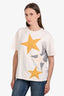 Stella McCartney Blush Cotton Blend Short Sleeve Star Applique Top Size 44