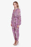 Hemant and Nandita Purple Lurex Jumpsuit Size S