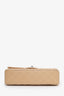 Pre-loved Chanel™ 2019 Beige Caviar Leather Medium Classic Double Flap