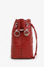 Fendi Red Zucca Leather Mini Mon Tresor Drawstring Bucket Bag