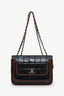 Pre-loved Chanel™ 2006-08 Black/Burgundy Patent Leather Chocolate Bar Shoulder Bag