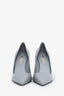 Prada Grey Leather Pointed Toe Pumps Size 38.5