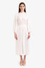 Isabel Marant Etoile White Cotton Eyelet Long Sleeve Maxi Dress Size 38