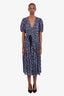 Ulla Johnson Black Ruffled V-Neck Midi Dress Size 8