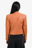 Balmain Orange Leather Biker Jacket Size 38