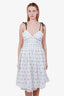 Self-Portrait White/Black Polka Dot Eyelet Lace Dress Size 8