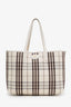 Burberry White Calf Leather Medium Reversible Bloomsbury Tote Bag