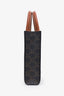 Celine Brown Leather Canvas Mini Triomphe Vertical Cabas Tote with Strap