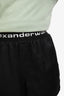 T by Alexander Wang Black Silk Logo Mini Shorts Size XXS