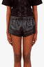 Saint Laurent Black Leather Mini Shorts Size 36