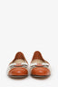 Salvatore Ferragamo Brown Leather and Canvas Bow Ballet Flats Size 10