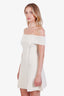 Zimmermann Cream Off The Shoulder Stretch Knit Mini Dress Size 0