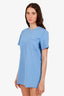 Miu Miu Blue Cotton Jersey Logo Mini T-Shirt Dress Size 42