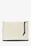 Loewe White Canvas Floral Oblong Pouch