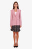 Balmain Black/Pink Tweed Fringe Button Mini Skirt Size 4