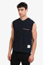 Thom Browne Navy Blue Cotton Crewneck Sweater Vest Size 2 Men's