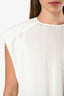 Tibi White Cotton Pleated Peplum Top Size 2