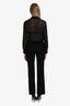 Max Mara Studio Black Sheer Button Down Long Sleeve Jumpsuit Estimated Size M
