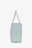Mansur Gavriel Blue Croc Embossed Tote with Pouch
