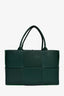 Bottega Veneta Green Intrecciato Leather Medium 'Arco' Tote with Pouch