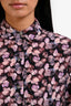Vince Black/Pink Floral Silk Button Down Top Size XS