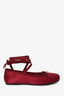 Christian Dior Burgundy Silk Scarlet D-Joy Ballerina Flats