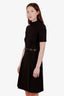 Gucci Black Horsebit Accent Knee Length Dress Size S
