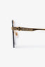 Louis Vuitton Gold Toned Monogram Round Frame Sunglasses
