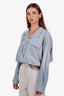 R13 Blue Denim Crossover Utility Shirt Size S