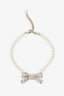 Pre-loved Chanel™ 20B Gold-Tone Crystal Bow Pearl Choker Necklace
