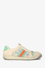 Gucci Beige/Blue Canvas Leather GG Supreme Crystal 'Screener' Sneakers Size 40