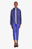 Louis Vuitton Blue Monogram Drawstring Detail Slit Jogging Pants Size 34