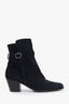 Celine Black Suede Buckle Ankle Boots Size 37