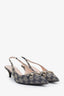 Gucci Beige/Blue GG Canvas Slingback Pumps Size 38.5