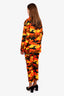 Off-White Orange Camouflage Printed Cotton Cargo Pants + Jacket Set Size 36 and 38