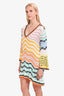 Missoni Mare Yellow/Green Printed Sheer Cover Up Dress Est Size 46