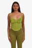 Kathryn Bowen Green Ruffled Mesh Crop Top Estimated Size XS