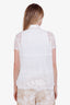 Brunello Cucinelli White Linen Cotton Short Sleeve Button Up Blouse with Tank Size XS