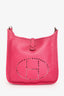 Sac bandoulière Hermès 2013 Evelyne III PM en cuir Epsom Rose Tyrien