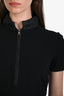 Prada Sport Black Knit Short Sleeve Polo Shirt With Foldable Hood Size 44