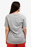 Burberry Brit Grey Cotton Deep-V Neck Knight Embroidered T-Shirt Size L