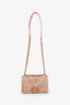 Pre-loved Chanel™ 2019 Beige/Pink Raffia Chevron Quilted Small Boy Flap Bag