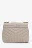Saint Laurent Beige Canvas Small Loulou Puffer Shoulder Bag