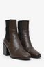 Dries Van Noten Brown/Black Leather Block Heel Ankle Boots Size 38