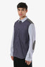Comme des Garcons x Junya Watanabe Navy/Multi Striped Patchwork Button Up Shirt Size L Mens