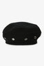 Hermès Black Cashmere Studded Beret Size 57