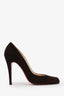 Christian Louboutin Brown Suede Round Toe Heels Size 37