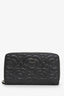 Pre-loved Chanel™ 2019 Grey Iridescent Leather Camellia Zip Wallet