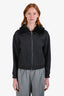3.1 Phillip Lim Black/Grey Cotton Rabbit Fur Trim Knit Bomber Jacket Size XS