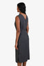Dolce & Gabbana Grey Wool Side Snap Shift Dress Size 42